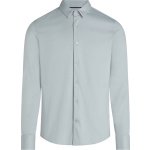 Calvin Klein - Heren Overhemden Smooth Cotton Slim Overhemd - Grijs - Maat XL