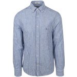 Gant Casual Overhemd Streep Linnen Blauw - Maat L - Heren - Overhemden Casual