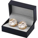 Manchetknopen met Mechanisch Horlogemechanisme - Luxe Manchetknopen met Horlogemechanisme - Goud