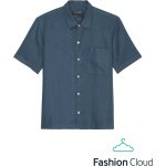 Marc O'Polo Overhemd Short Sleeves Linnen Navy - Maat M - Heren - Overhemden Casual