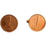 Originele gulden cent manchetknopen - jaar 1977