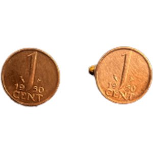 Originele gulden cent manchetknopen - jaar 1977