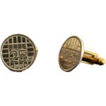 Originele gulden kwartjes manchetknopen - jaar 1977