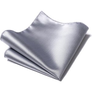 Pochet Zijde - Zilver - Sorprese - pochette - heren - kleine ruit