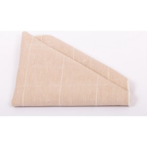 Premium Ties - Luxe Pochet Heren - Pochette - Katoen - Crème