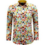 Strijkvrij Overhemd Lange Mouwen Slim fit met Print- 3142 - Geel