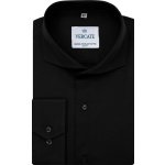 Vercate - Strijkvrij Overhemd - Zwart - Slim Fit - Katoen Satijn - Lange Mouw - Heren - Maat 37/S