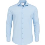Vercate - Strijkvrij Overhemd - Lichtblauw - Blauw - Slim Fit - Twill Geweven Katoen - Lange Mouw - Heren - Maat 38/S