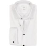 ETERNA slim fit overhemd - twill met dubbele manchet - wit - Strijkvrij - Boordmaat: 41