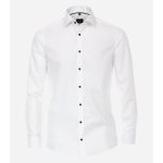 VENTI modern fit overhemd - popeline - wit met dubbele manchet - Strijkvrij - Boordmaat: 41
