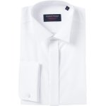 CASA MODA comfort fit smoking overhemd - dubbele manchet en wing kraag - wit - Strijkvrij - Boordmaat: 43