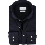 Profuomo Japanese Knitted Overhemd Donkerblauw - Maat 38 - Heren - Overhemden Formeel