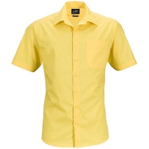 James and Nicholson Herenshort zakelijk overhemd (Geel)