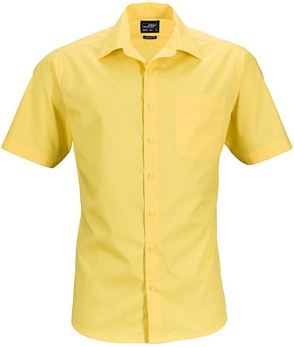 James and Nicholson Herenshort zakelijk overhemd (Geel)